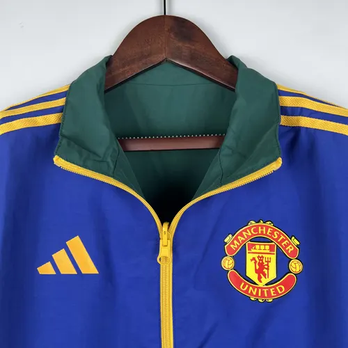 2023/2024 Manchester United Coupe-Vent Réversible (Bleu-Vert) Maillot de Foot  — view 4