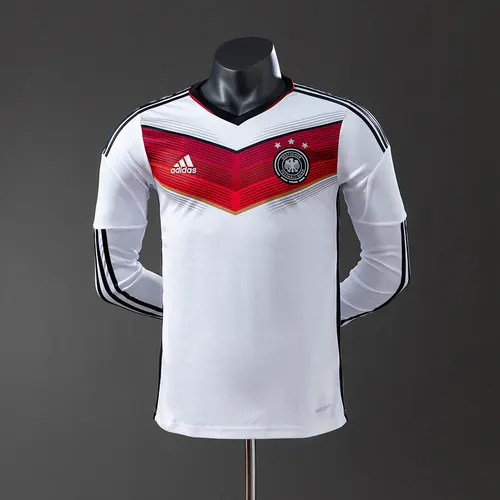 2014 Retro Germany Home Long Sleeve Player Version Soccer Jersey