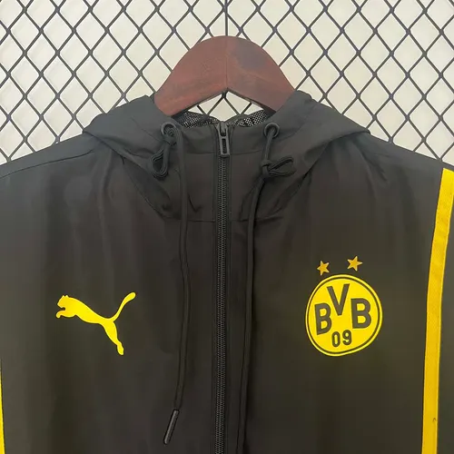 2024/2025 Dortmund Windbreaker Schwarz Trikot AAA fan-gradät Set — view 3