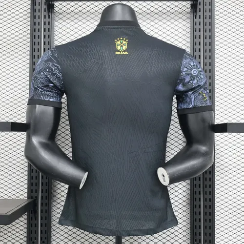 Camiseta de fútbol edición especial Jesus negro gris jugador Brasil 2024 — view 2