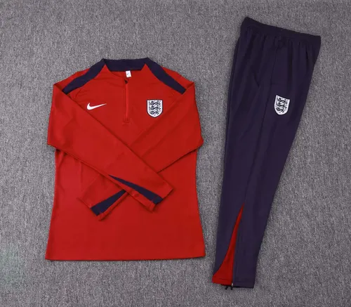 2024 England Half-Pull Training Suit Date red Soccer Jersey Set — view 3